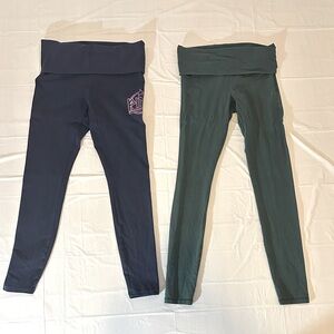 PINK Victoria's Secret Over Leggings - Navy and Green